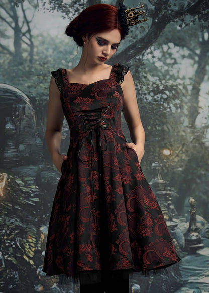 Red Byzantine Swing Dress