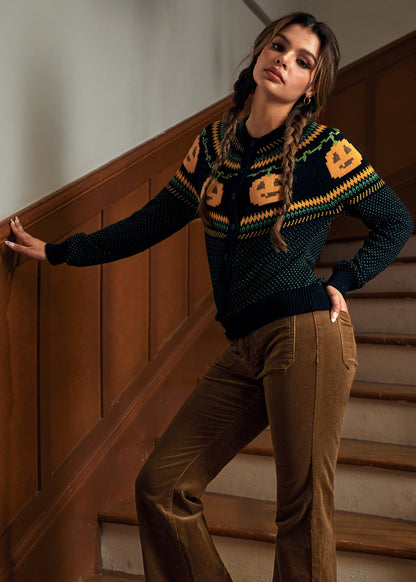 Give 'Em Pumpkin To Talk About Fair Isle Cardigan