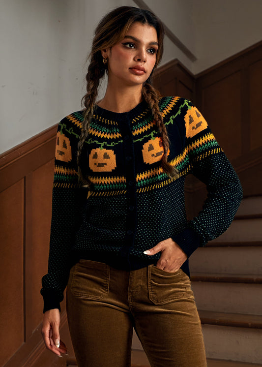Give 'Em Pumpkin To Talk About Fair Isle Cardigan