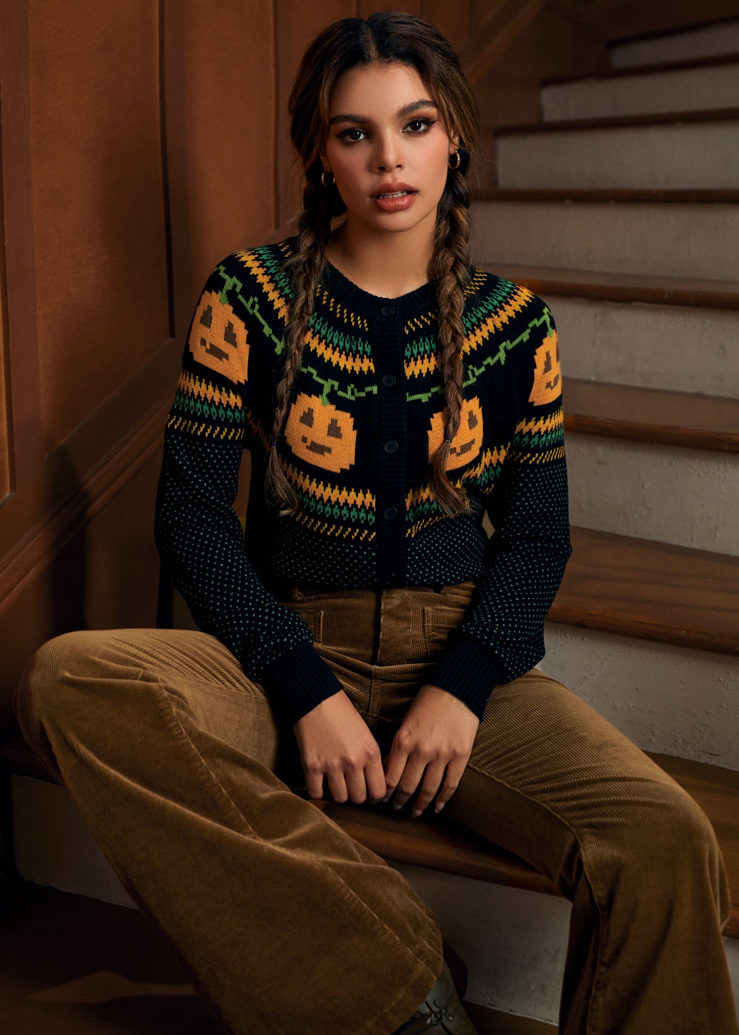 Give 'Em Pumpkin To Talk About Fair Isle Cardigan