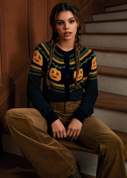 Give 'Em Pumpkin To Talk About Fair Isle Cardigan