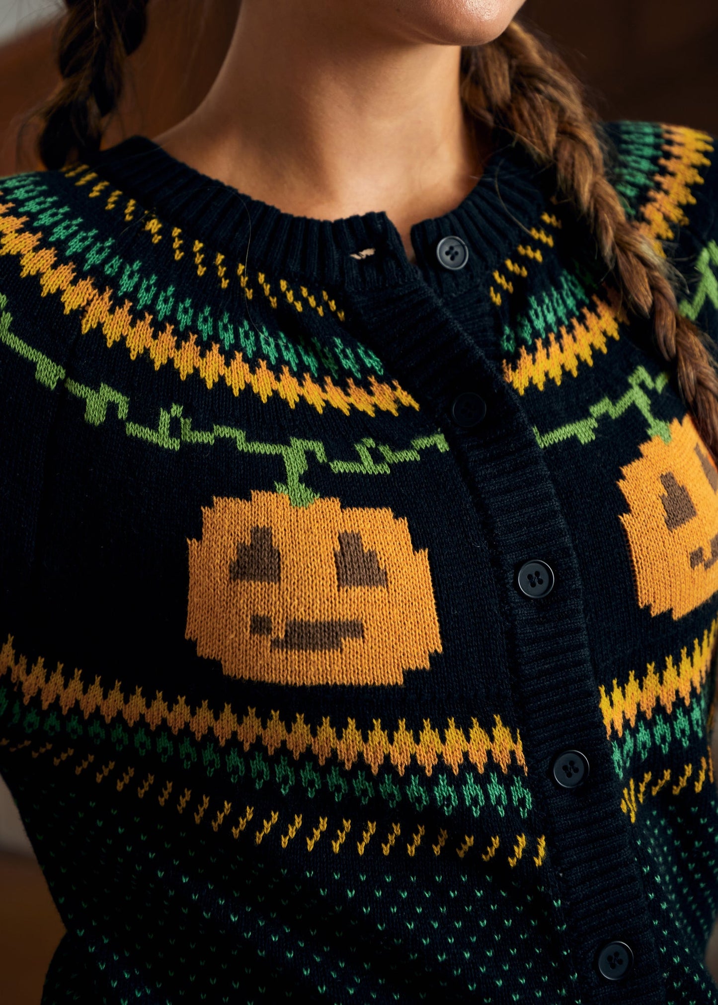 Give 'Em Pumpkin To Talk About Fair Isle Cardigan