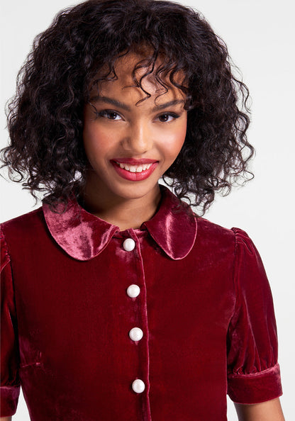Such A Stunner Velvet Shirt Dress