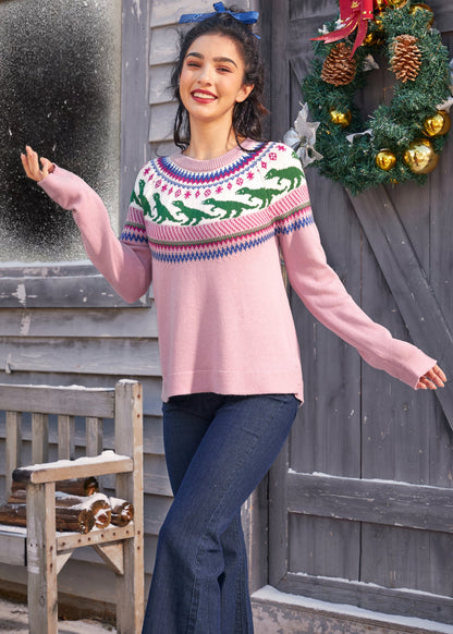 Retro Charm Raglan Sweater