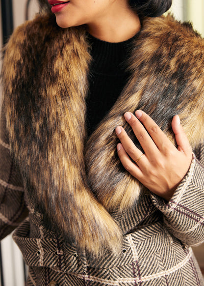 Elegance Reimagined Fur Trim Coat