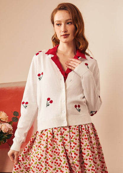 Cherry on Top Crew Neck Cardigan