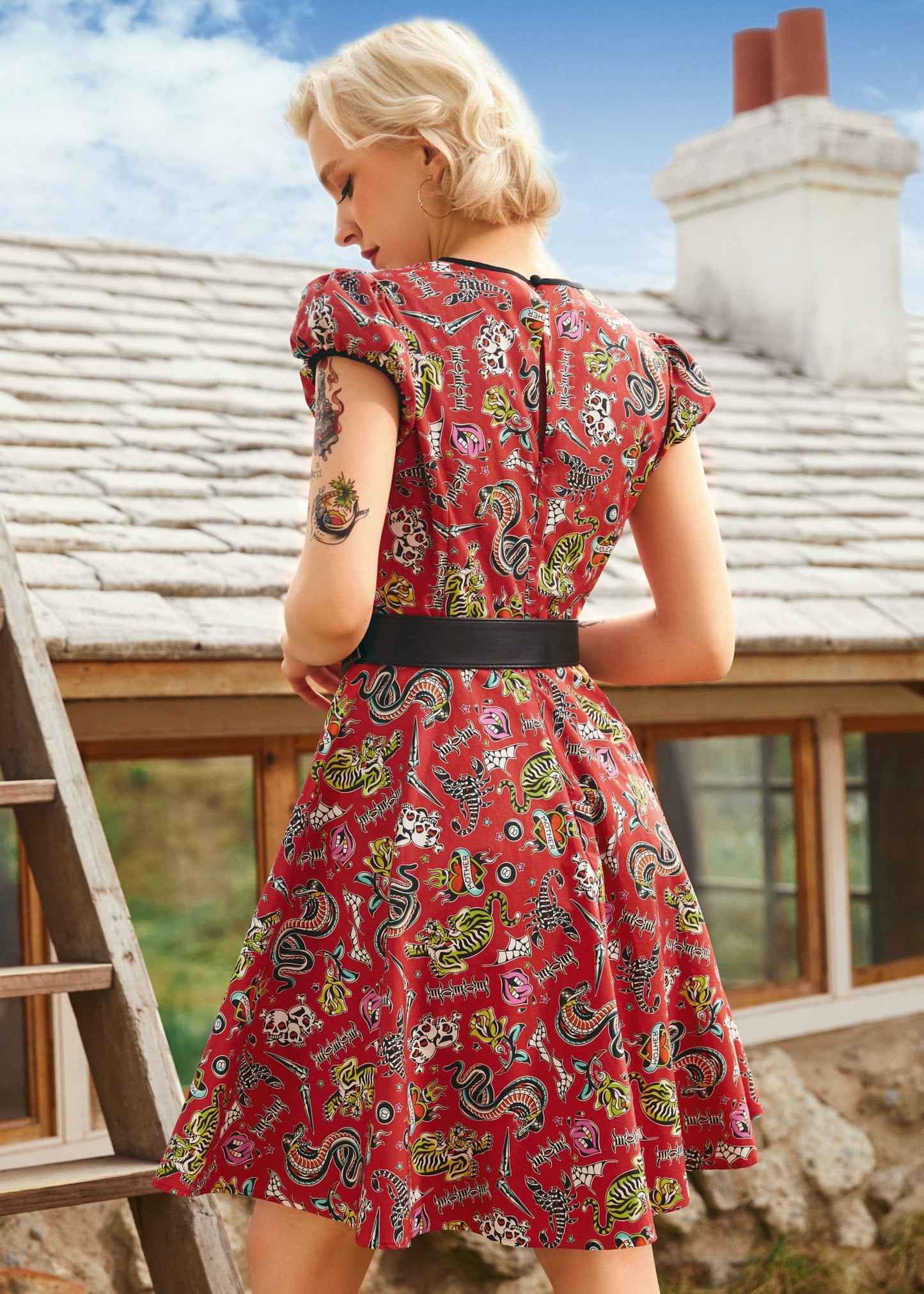 Drive In Delight Fit & Flare Dress