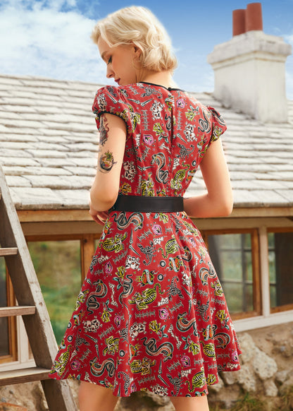 Drive In Delight Fit & Flare Dress