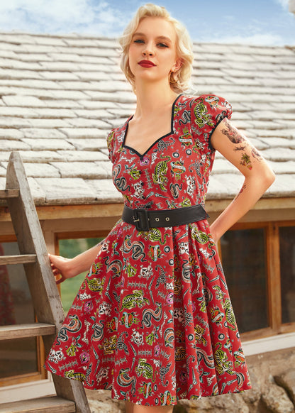 Drive In Delight Fit & Flare Dress