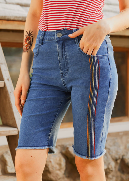 Just Bloomed Bermuda Jean Shorts
