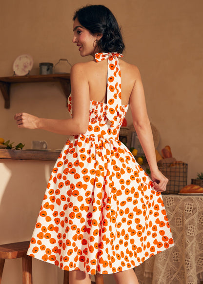 Instant Energy Faux-Wrap Halter Dress