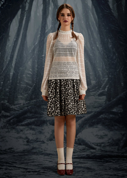 ModCloth Roxanne Smocked Mockneck Blouse