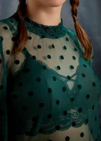 ModCloth Roxanne Smocked Mockneck Blouse