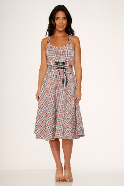 Pink Plaid Swing Dress