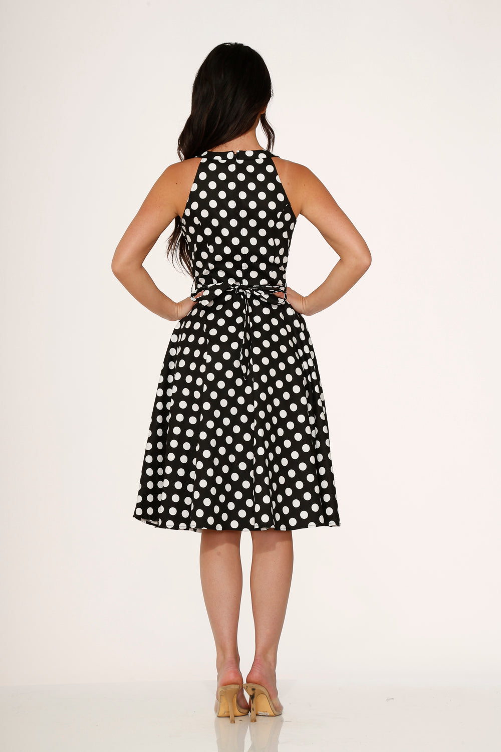 Black & White Polka Dot Swing Dress