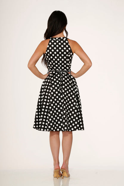 Black & White Polka Dot Swing Dress