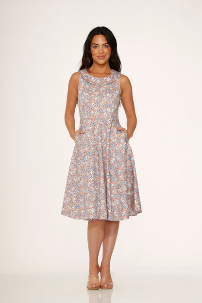 Pink Daisy Floral Swing Dress