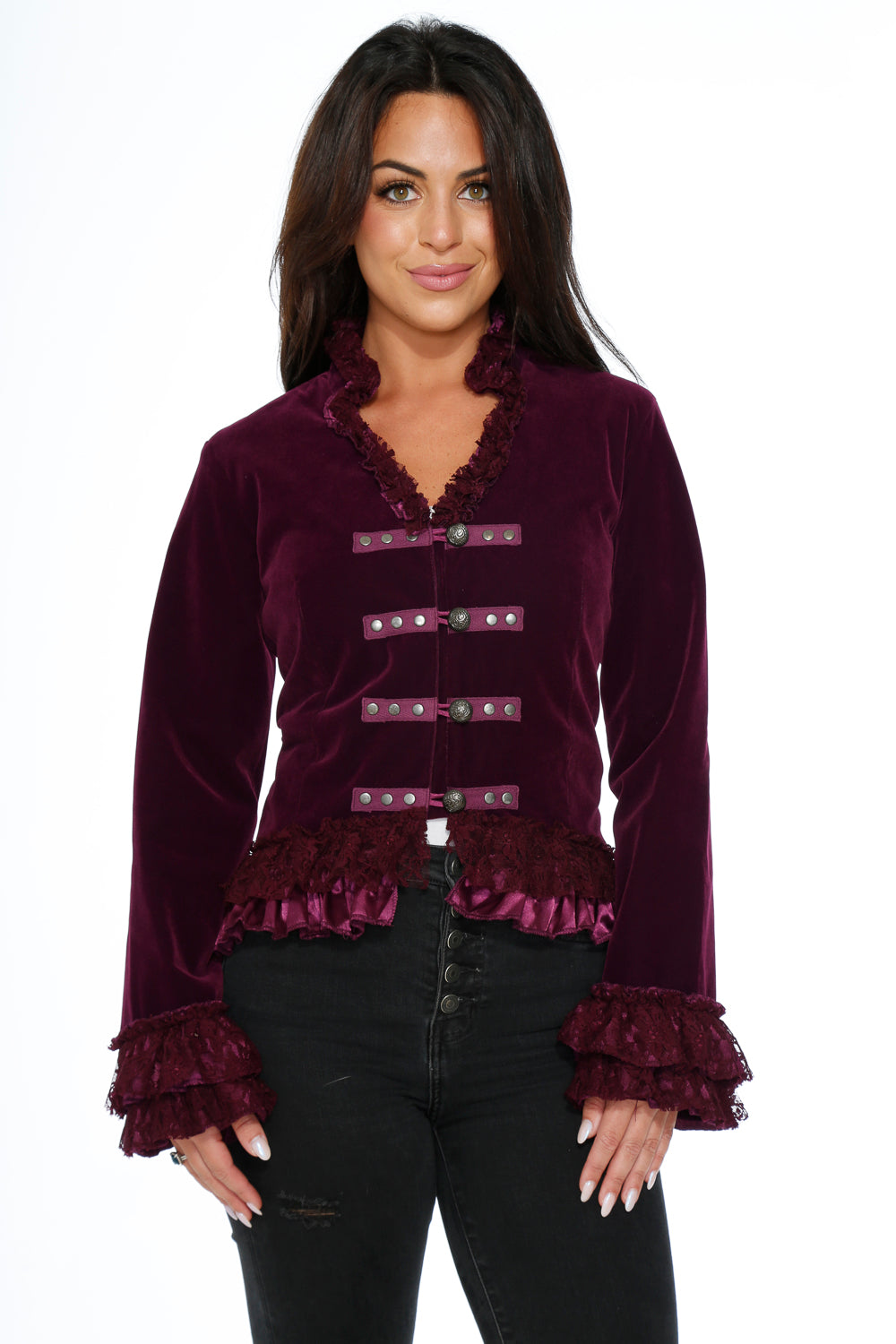 Purple Gloria Velvet Tailed Jacket