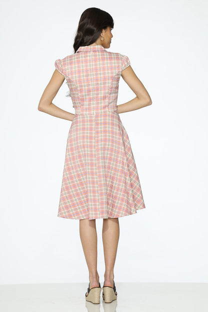 Pink Plaid Swing Dress