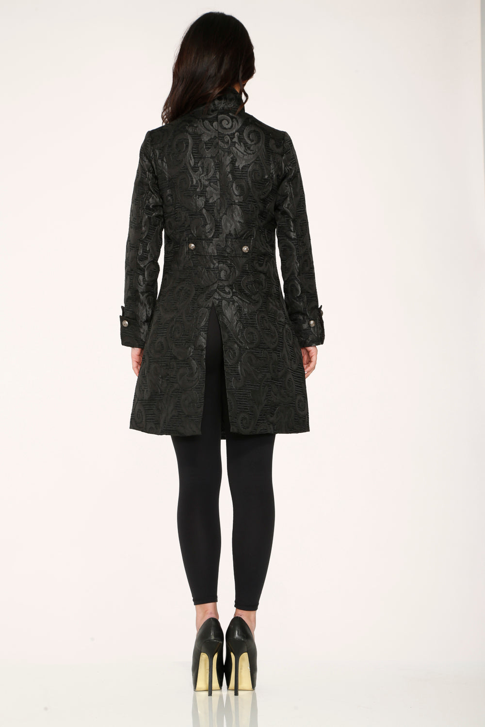 Black Brocade Women's Coat