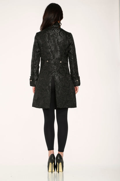 Black Brocade Women's Coat
