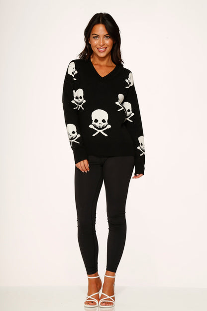Black Skulls Sweater