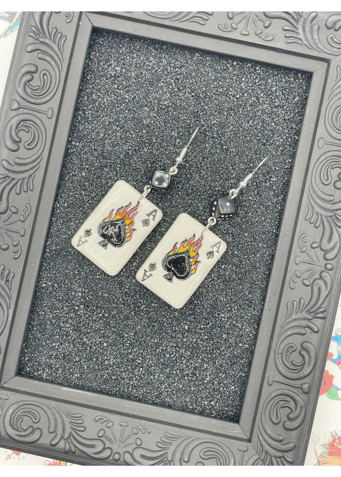 Tattoo Love Ace of Spades Earrings