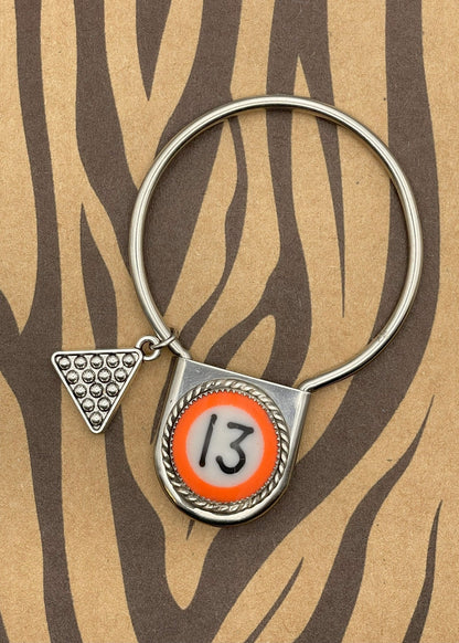 Billiard Ball #13 Round Jumbo Pin Keychain