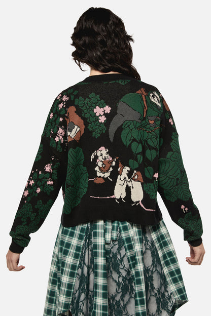 Keeper Of The Woods Graphic Knit Cardigan