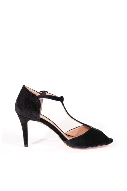 Blondie T-Strap Velvet Heels