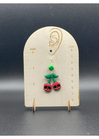 Tattoo Love Skull Cherry Earrings