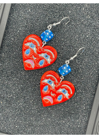 Tattoo Love Crying Heart Earrings