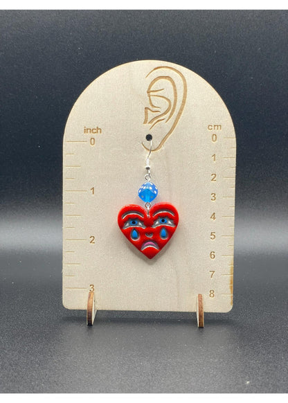 Tattoo Love Crying Heart Earrings