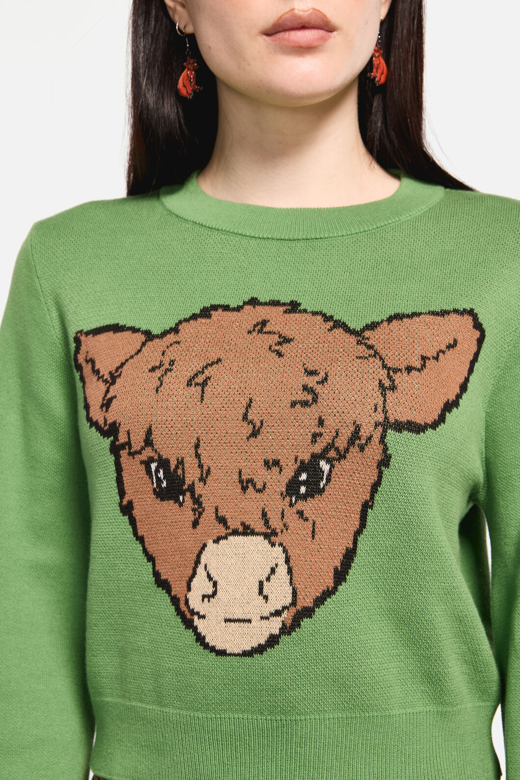 Grazing Cow Knit Sweater