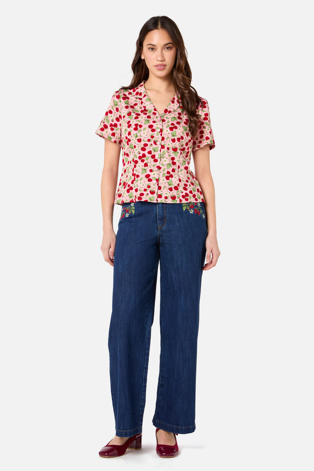 Raspberry Short Sleeve Blouse