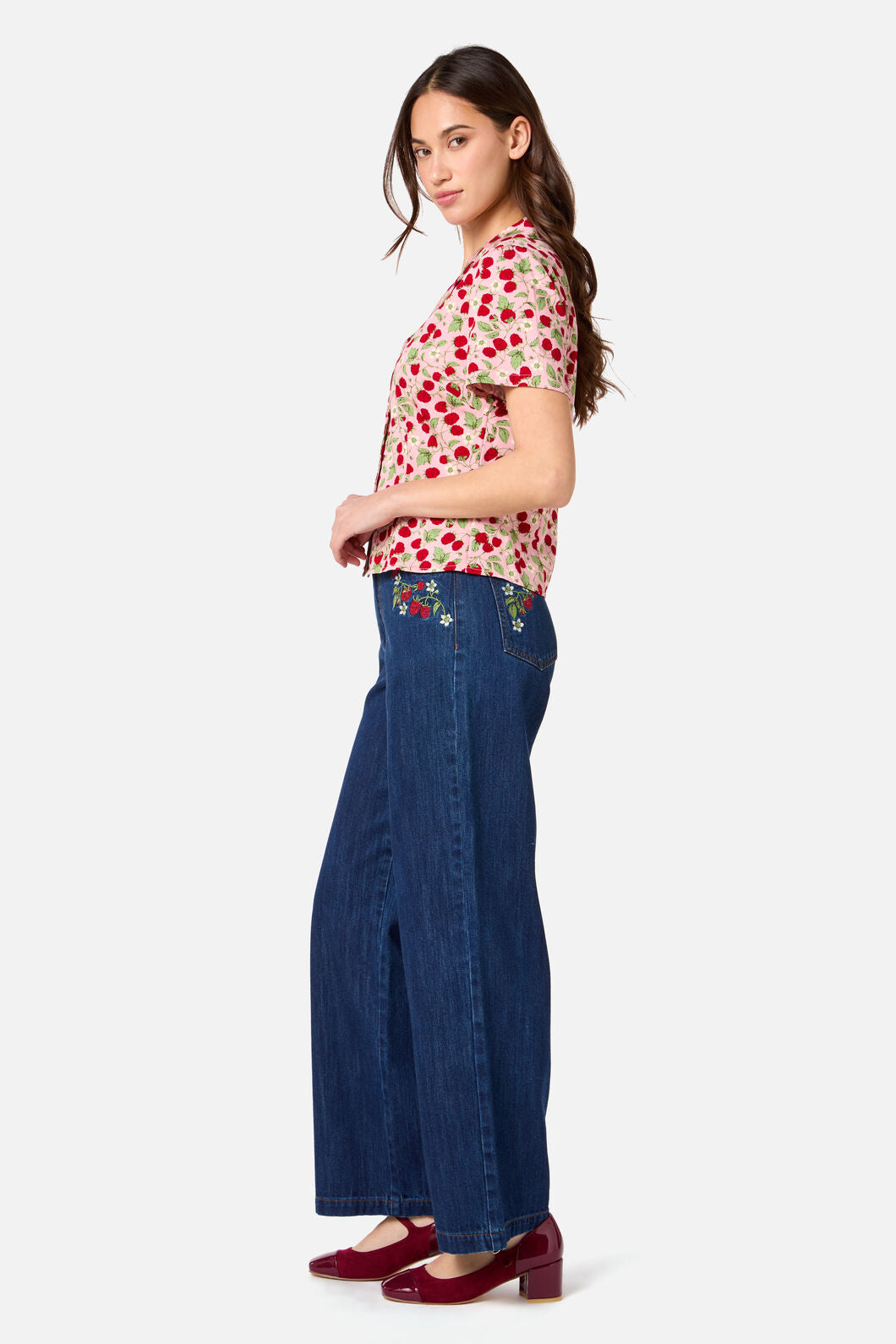 Raspberry Short Sleeve Blouse