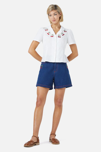 Cherry Embroidered Blouse