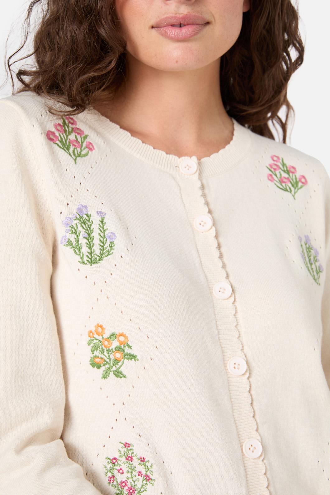 Lattice Embroidered Cardigan