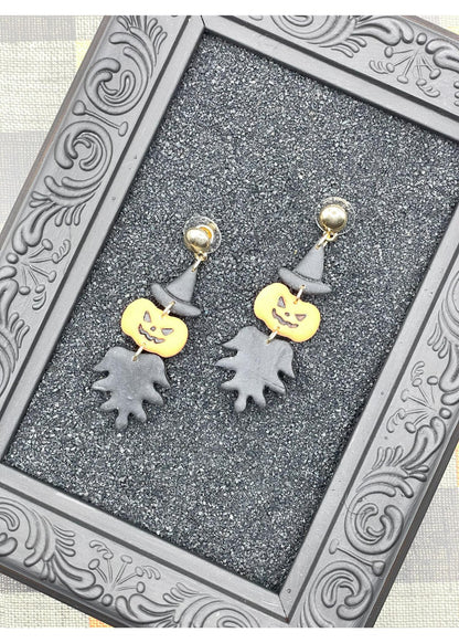 Salem Pumpkin Reaper Dangle Earrings
