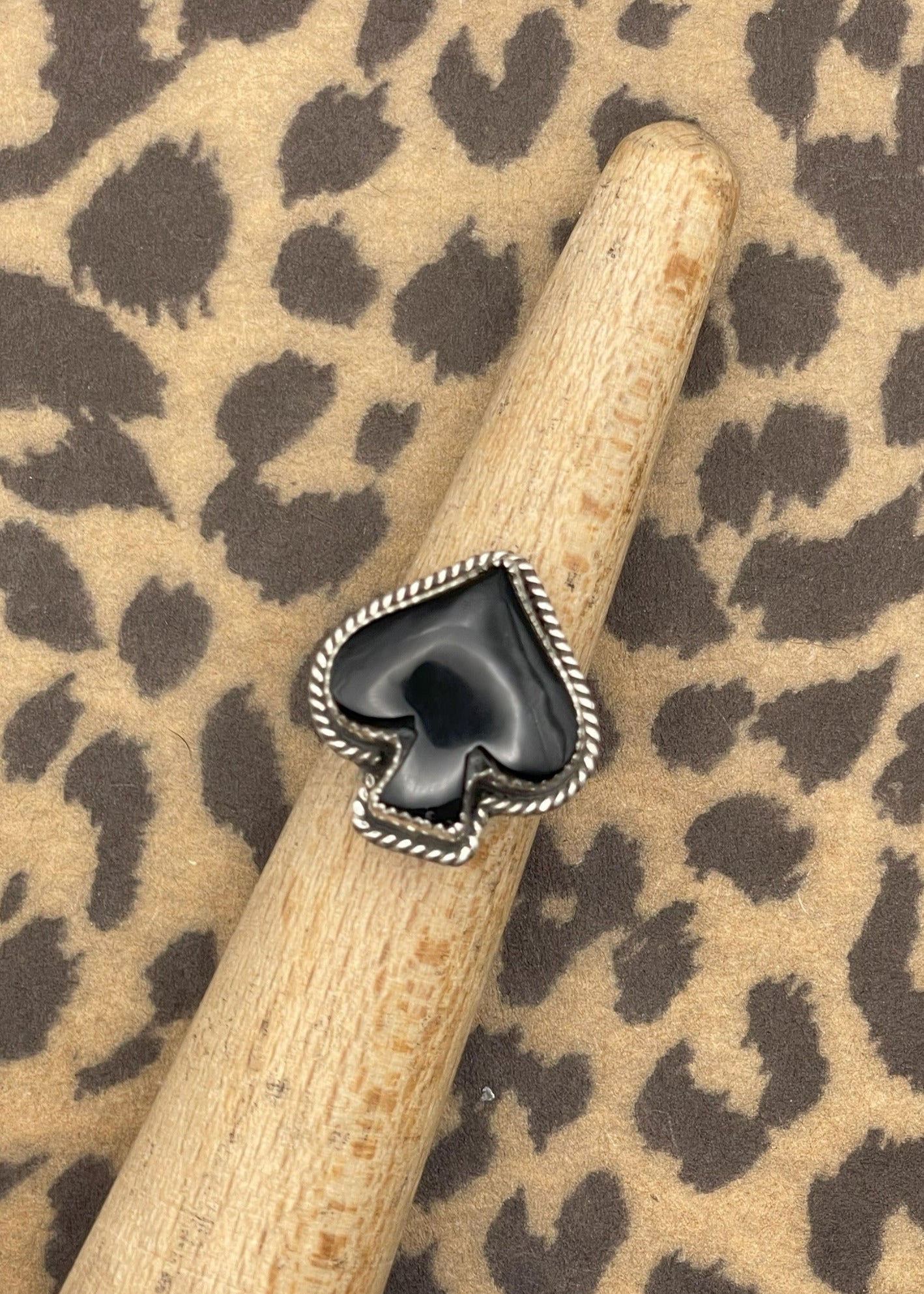 Ace of Spades Black Onyx Ring