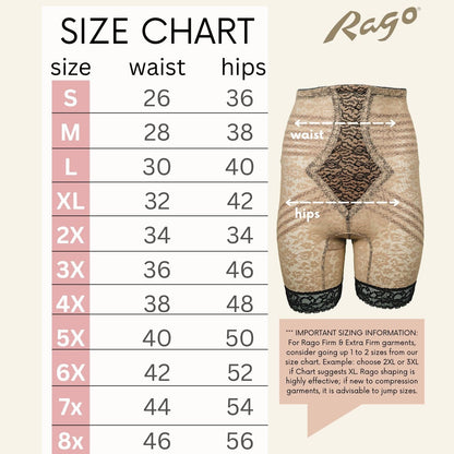 Style 6207 |  No Roll High Waist Lace Thigh Slimmer with Extra Firm Support