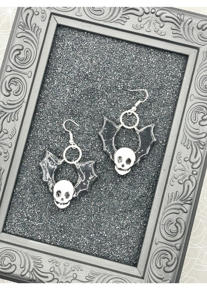 Salem Skull Bat Dangle Earrings