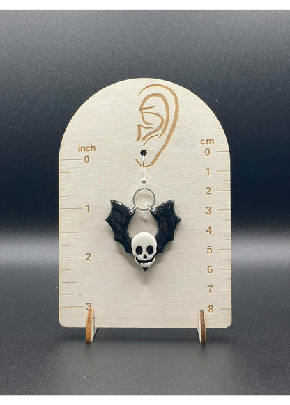 Salem Skull Bat Dangle Earrings