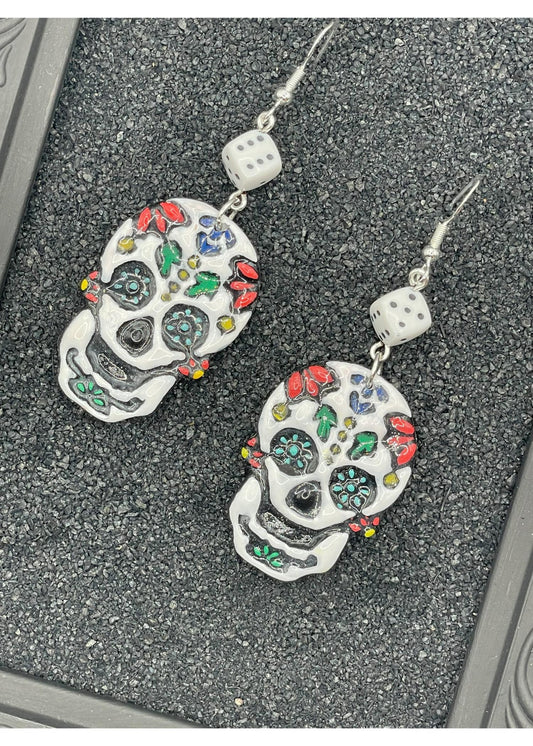 Tattoo Love Sugar Skull Earrings