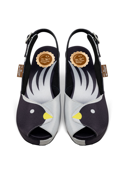 Chocolaticas® Black Birds Women's Sandal