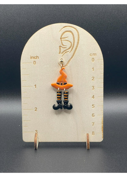 Salem Witch Hat Stockings Earrings